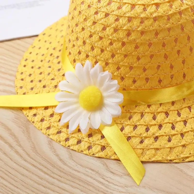 2 шт. летняя Солнцезащитная шляпа для девочек, детская соломенная шляпа, пляжные шляпы+ Сумка-тоут, Цветочный декор, Пляжная Солнцезащитная соломенная шляпа, уличная спортивная пляжная кепка