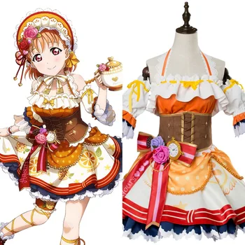 

Love Live Sunshine Cosplay Aqours Chika Takami Cosplay Valentine Ver.Idolized Costume Sets Halloween Carnival Women Costume