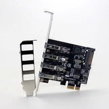 4 порта USB 3,0 5 Гбит/с PCI-Express X1 карта адаптер концентратор Поддержка низкопрофильный кронштейн