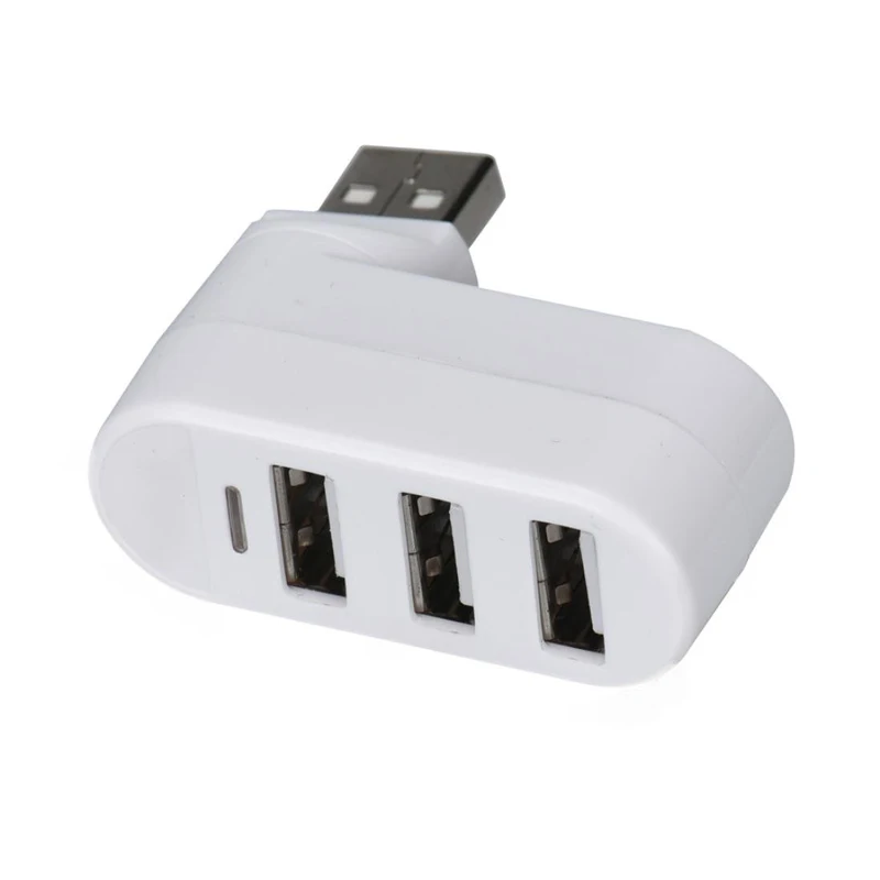 White 3 порта USB концентратор 2,0 Мини поворот 180 многопортовый usb-адаптер адаптер компьютер, ноутбук, лептоп для Macbook pro аксессуары компьютер USB порт - Цвет: White
