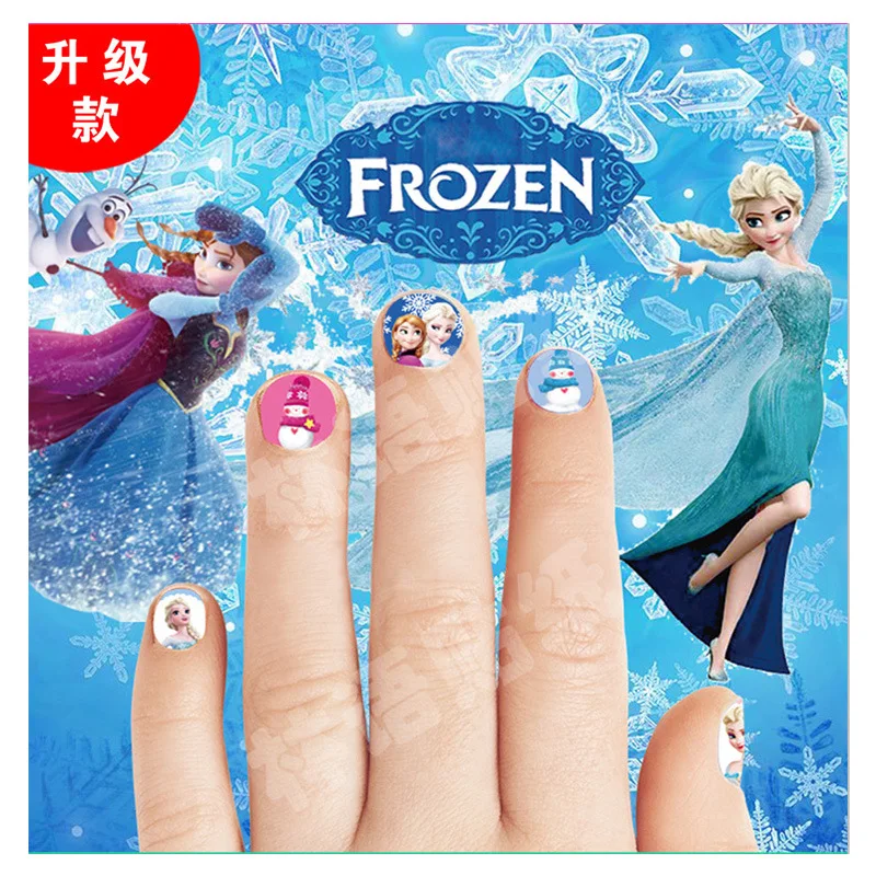 Disney cartoon girls nail sticker frozen Elsa Sofia princess makeup pretend play beauty fashion toy cosplay party girl gift