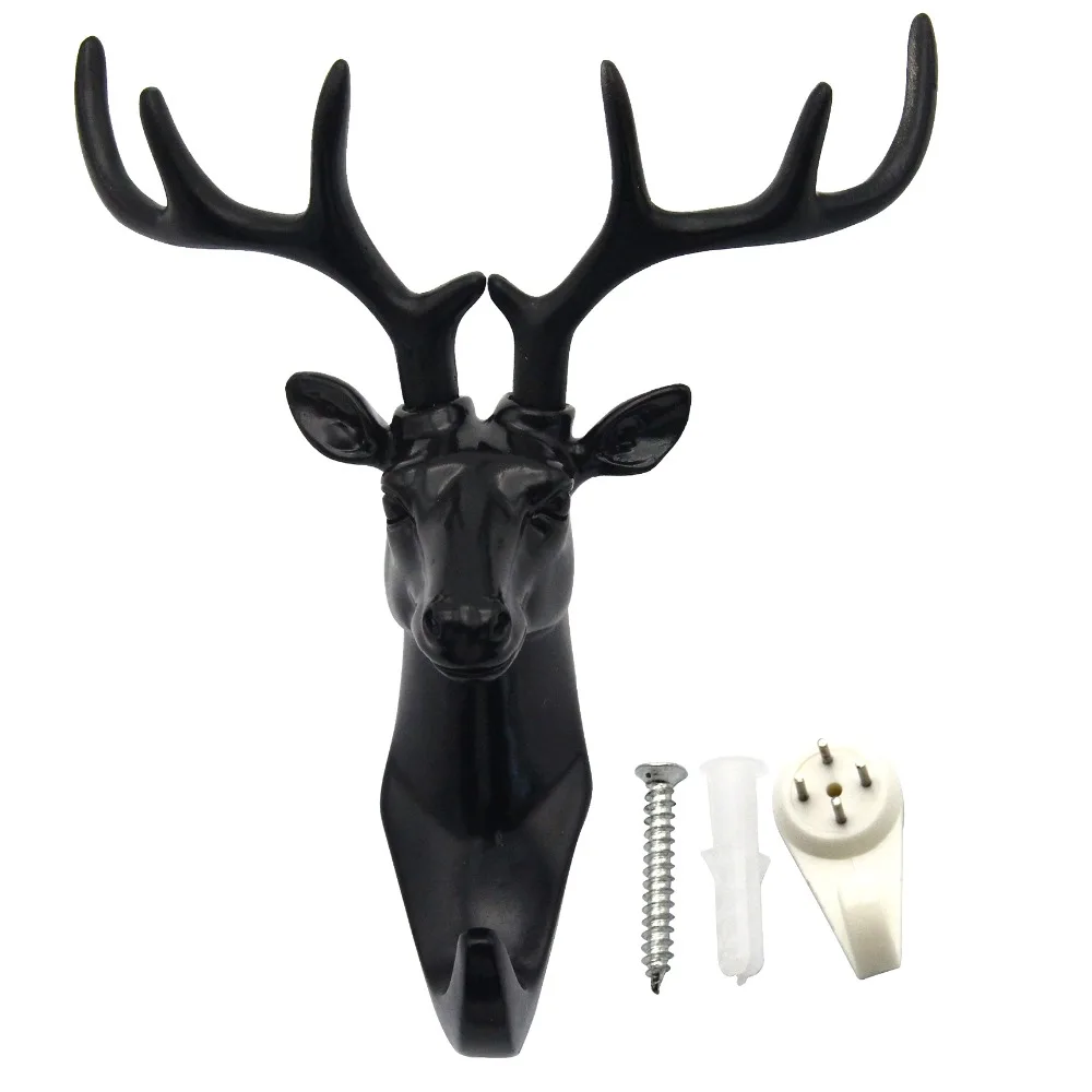 bouti1583 Single Elephant Head Wall Hanger Coat Hat Hook Animal Shaped Decorative Gift Gold