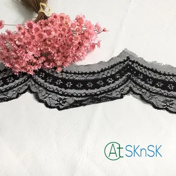 

300Yard/lot White black exquisite eyelash lace trim embroidery lace fabric diy width 7cm dress clothing accessories DHL shipping