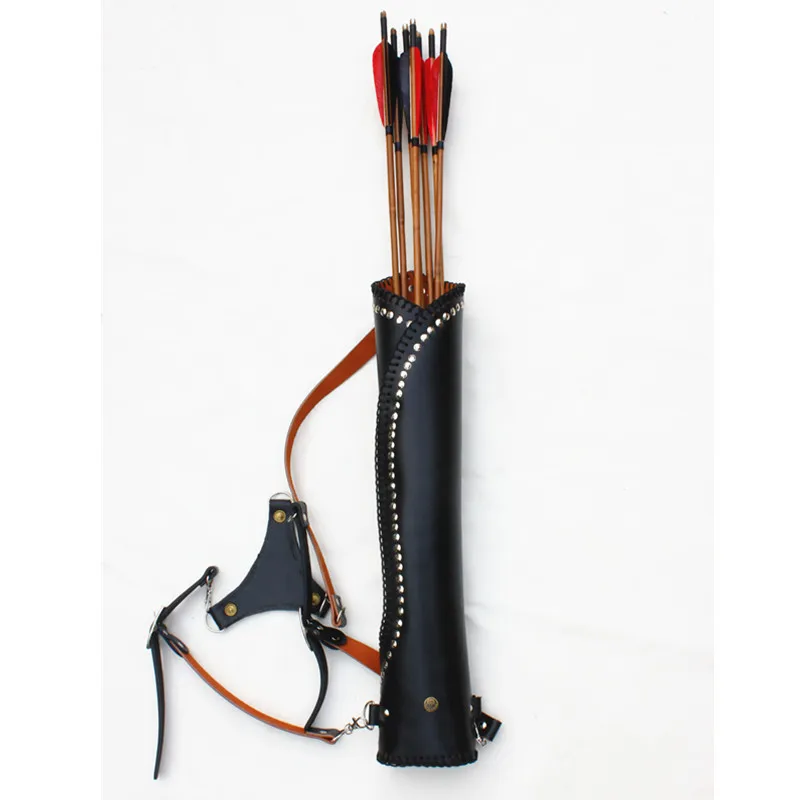 

3mm Genuine Cowhide Outdoor Hunting Arrow Quiver for Shooting Hunting Archery Leather Quiver for Arrows Holder Case Bag Accessor