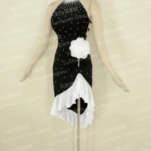 Новое платье для латинских танцев, одежда для латинских танцев, камни DMC, платье для сальсы, бальное платье, танцевальный костюм chacha waltz, лайкра