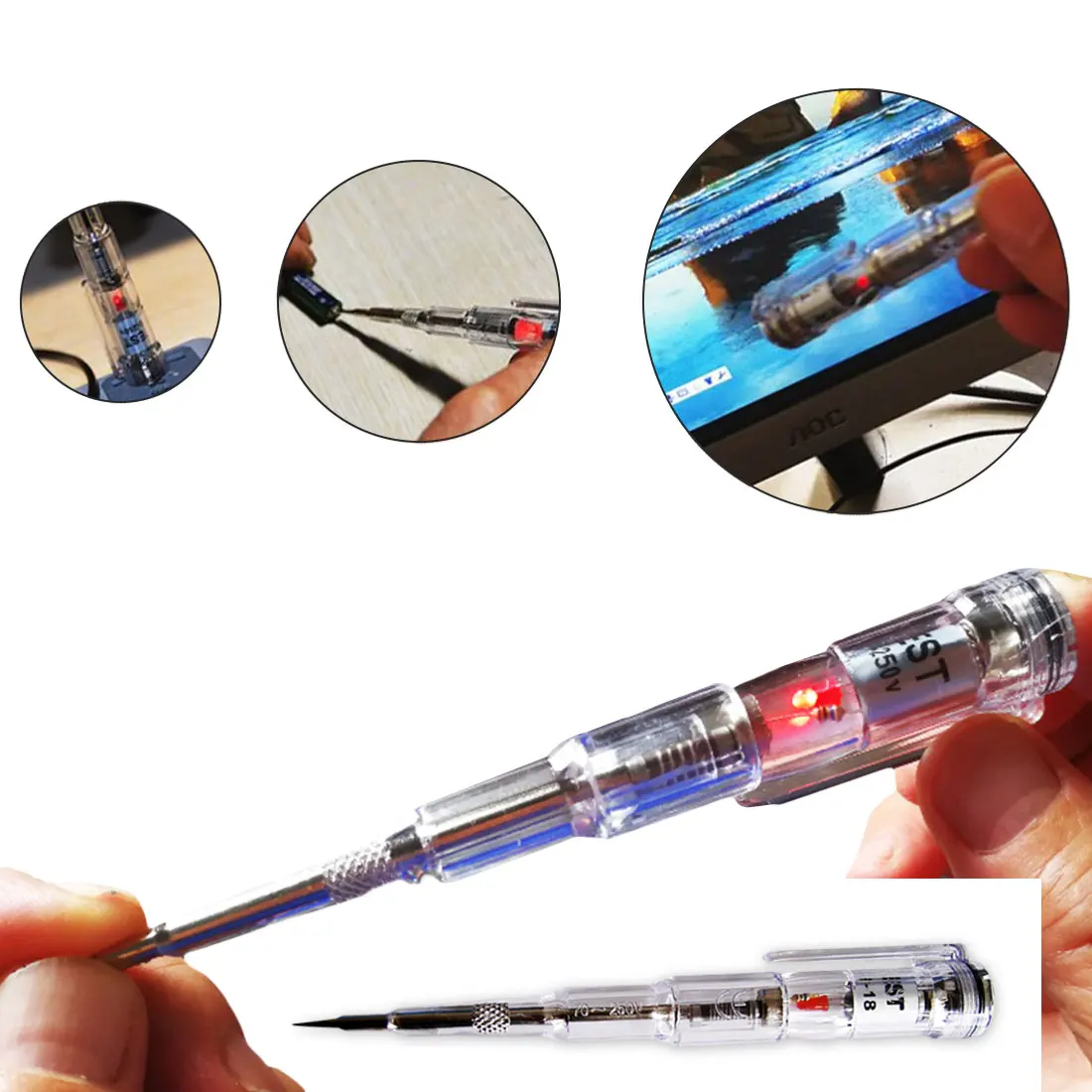 140mm 70V 250V Waterproof Voltage Tester Induced Electric Pen Detector Screwdriver Probe