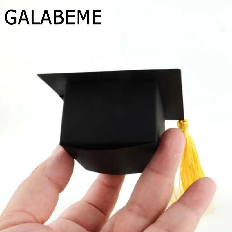 Galabeme 10 шт спасибо черная выпускная Кепка холостяка Подарочная коробка сладости