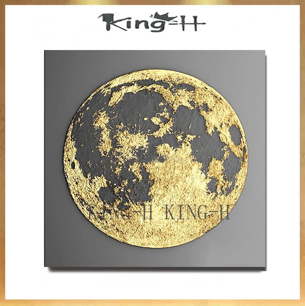 

Hand on the knife oil painting abstract writing moon painting decorative household modern fashion style, the hotel lobby sofa so