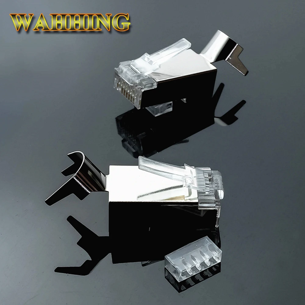 10/50/100x RJ45 Connector Cat6a Cat7 Shielded Network Connector RJ45 Plug 8p8c Terminal Split type for FTP Ethernet Cable HY1530