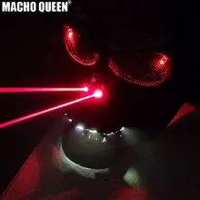 Сжигающий человек Rave костюмы стримпанк светодиодный лазерный череп маска респиратор кибер Косплей Фестивальная одежда наряды