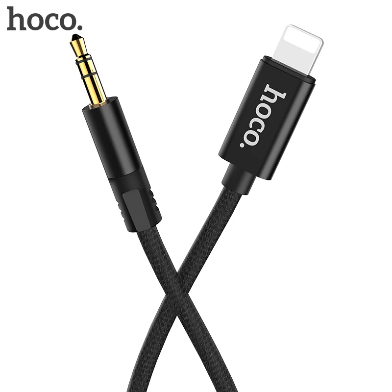 Лучший HOCO для iPhone lightning до 3,5 мм AUX кабель штекерным для музыкальный плейер в машине адаптер аудио передачи удлинитель