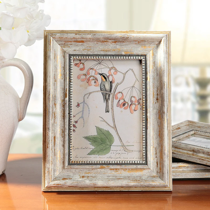 

Vintage Art Crafts Photo Frame For Home Cabinet Decor 5 Colors 6' Picture Frame 1PC Desktop Or Wall Photo Frames porta retrato