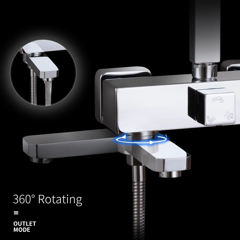 Смеситель для душа, 3 функции, смеситель для душа. Настенный смеситель для ванны, смесительный кран, смеситель для ванной комнаты, хромированный смеситель