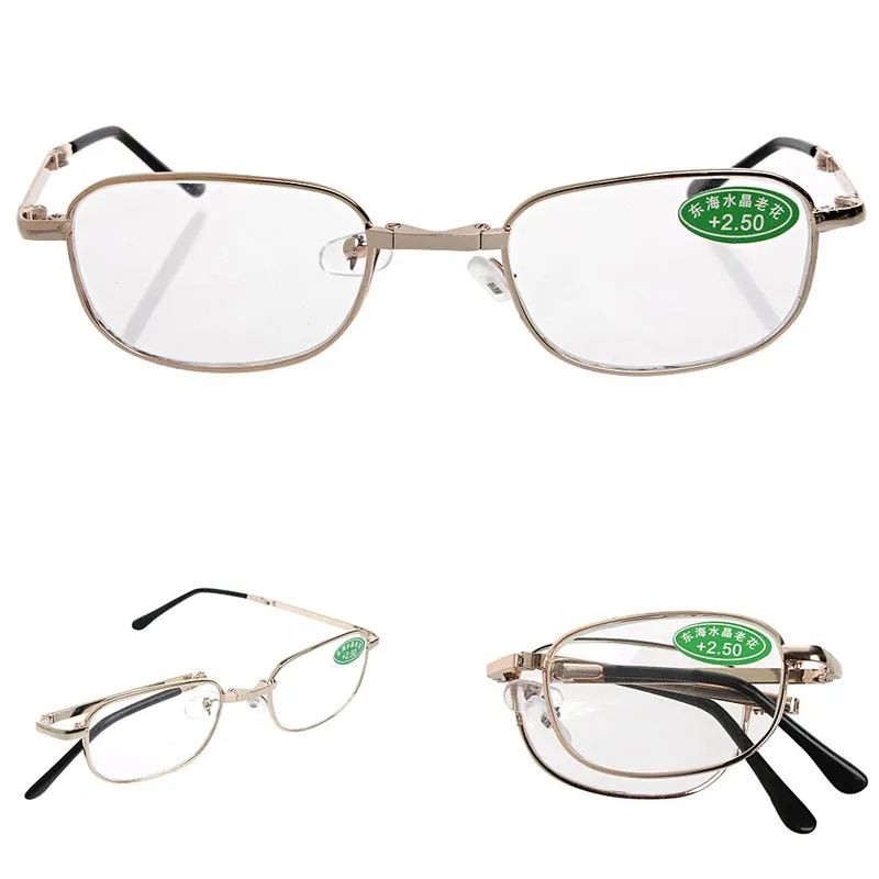 Для женщин мужчин металлический каркас складной очки для чтения с случае сильные+ 1,00 до 4,00 Прямая поставка