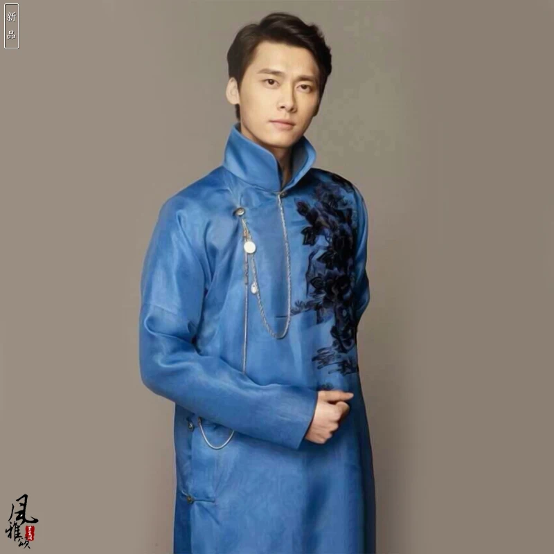 Li YiFeng республиканский период деликатная вышивка длинное платье мужской костюм