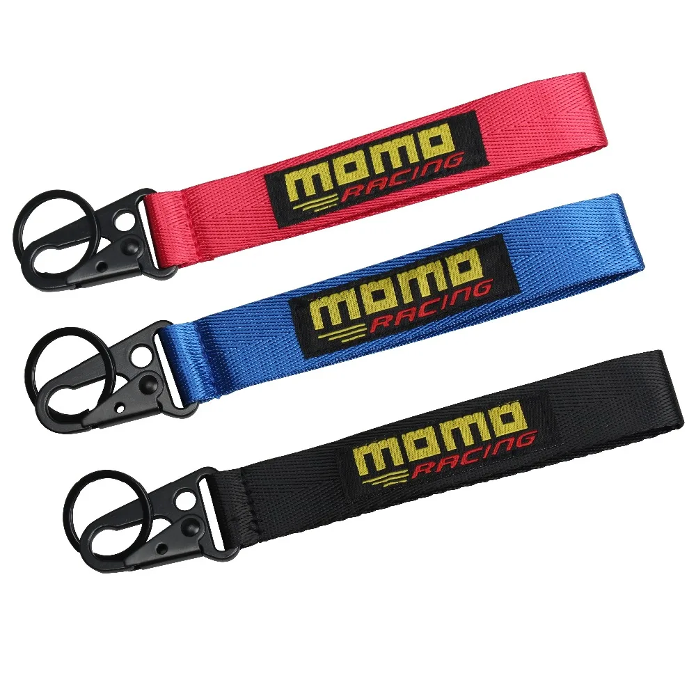 New Racing MOMO Style Tow Straps Ribbon Keychain Auto Car Key Ringin