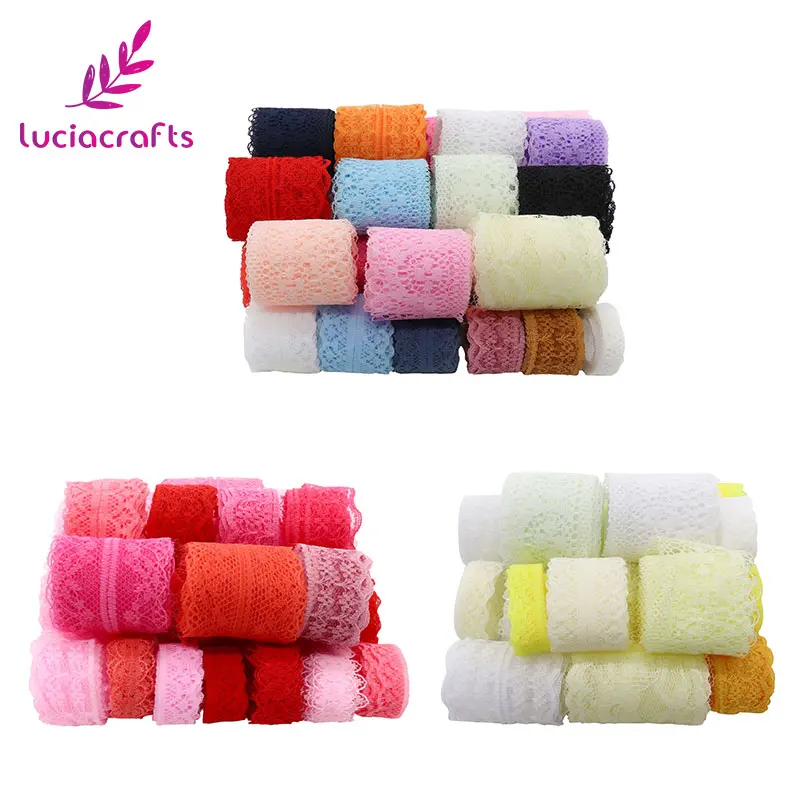 

Lucia crafts 12yards/lot Randomly Mixed Lace Handmade Sewing Lace DIY Patchwork Accessories Material R0109