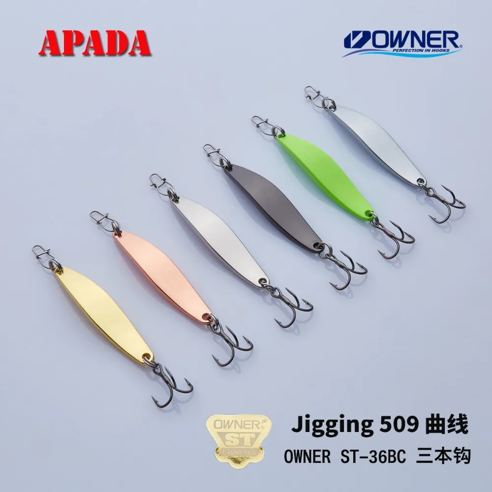 

APADA Jigging 509 Curve OWNER Treble Hook +Feather 8g/50mm Fishing Bass Lures Multicolor Metal Zinc alloy
