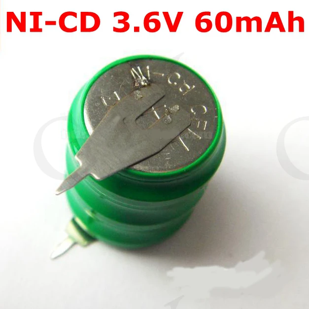 

10pcs 3.6v ni-cd sub 60mah NI-CD Nickel cadmium battery Button type universal battery discharge not ni-mh rechargeable 2/3AA