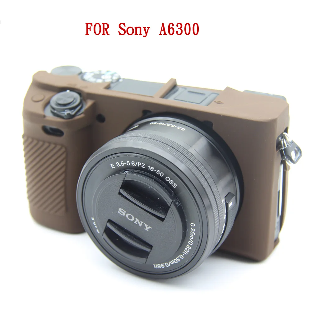 Мягкая сумка для камеры силиконовый чехол для sony A5000 A5100 A6000 A6300 A6500 RX100 III IV - Цвет: A6300 Coffee