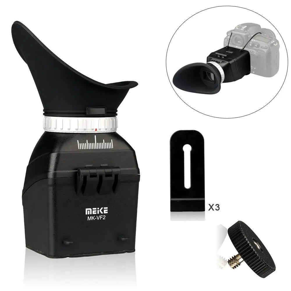 Meike MK VF2 Universal LCD Viewfinder Extender for Canon Nikon DSLR Camera of 3'' 3.2'' Screen