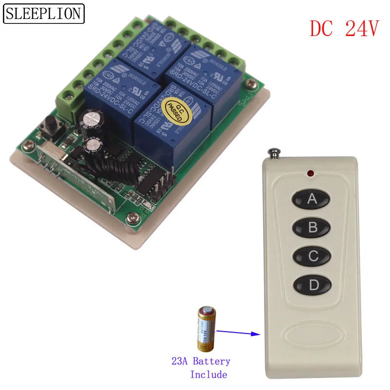 100M 24V 4CH Wireless Smart Remote Switch Digital Smart Remote Control Relay Switch 24V 4 Channel Relays Module (1)