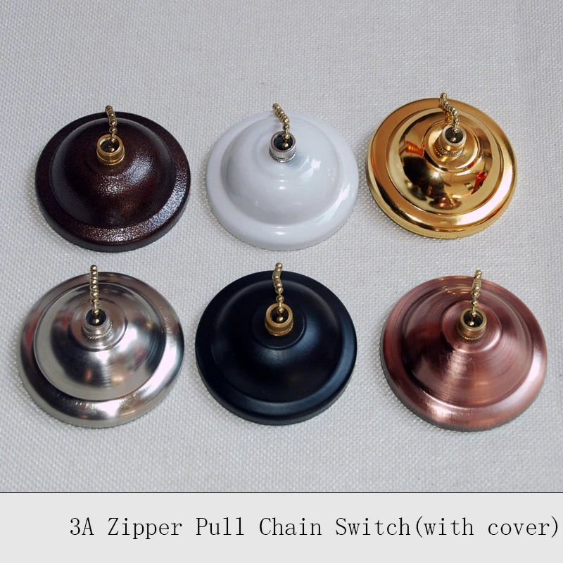Wall Zipper Switch Single Control 3A Vintage Lamp Pull Chain Switch