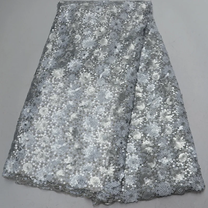7 цветов Новая Мода французская чистая кружевная ткань высокого качества Тюлевая кружевная ткань с блестками с вышивкой для праздничного платья FLP148