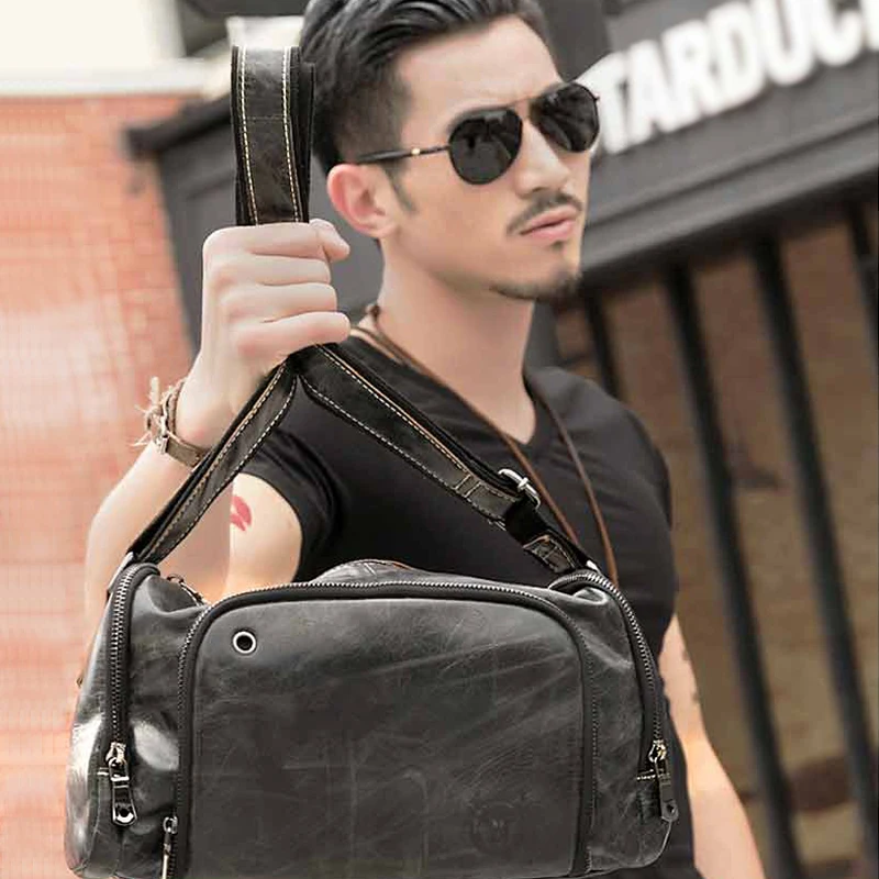 

FGGS BULLCAPTAIN Fashion Leather Male Shoulder bags large capacity Crossbody Bags Middle Size Brand men messenger bag hengkuan