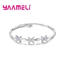 Браслет с четырьмя регулируемыми углами каменный цветок модель милый сладкий предложить элегантный церемония ювелирные изделия 925 пробы серебро