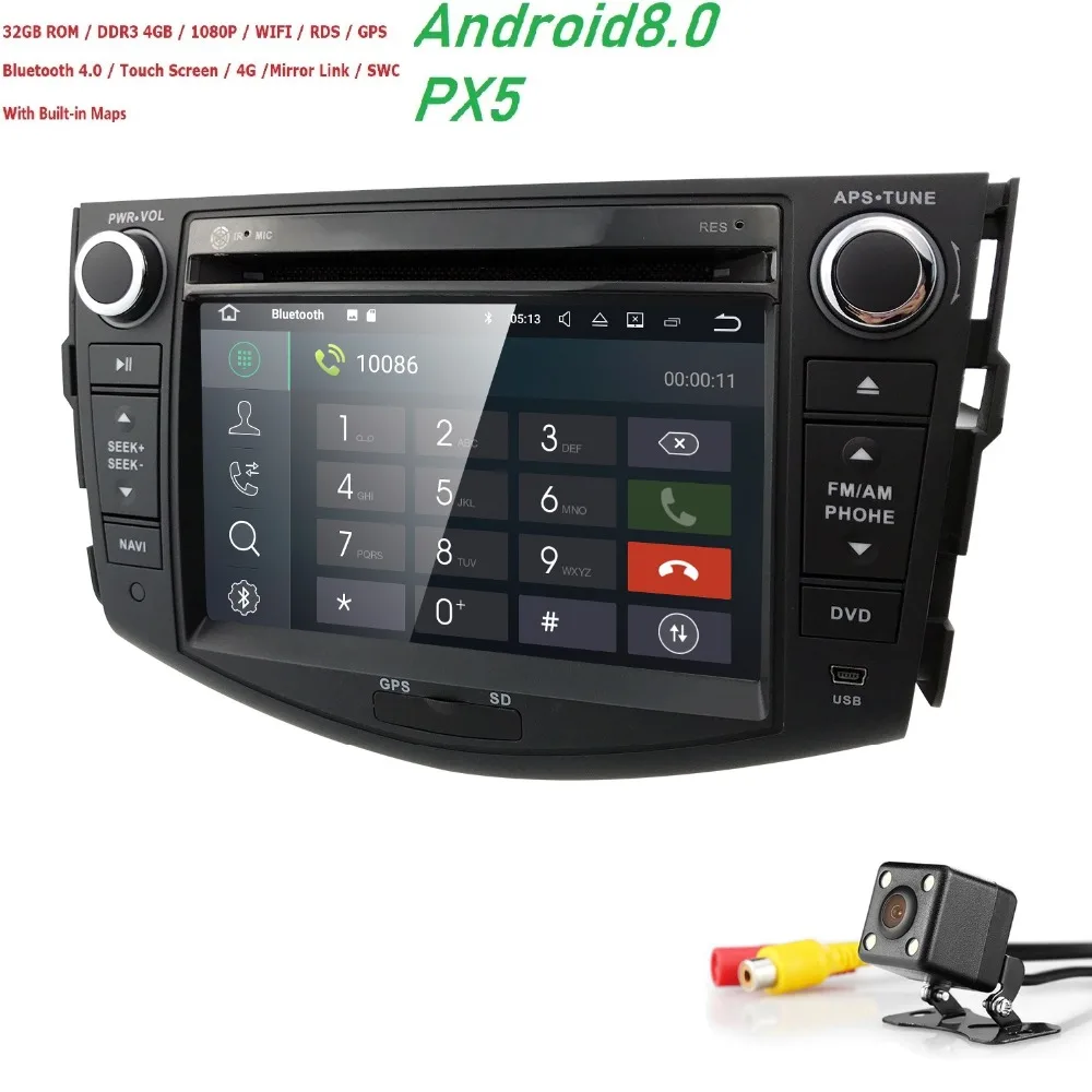 Best Hizpo 2 din Android 8.0 GPS Car DVD For Toyota RAV 4 RAV4 2006 2007 2008 2009 210 2011 2012 Multimedia Audio Stereo CD 4GB Wifi 3