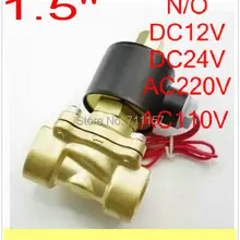 Нормально открытый 1," 2 способ Электрический Соленоидный клапан Вода Воздух Газ G 1-1/2", N/O 12V 24V 110V 220V DC AC