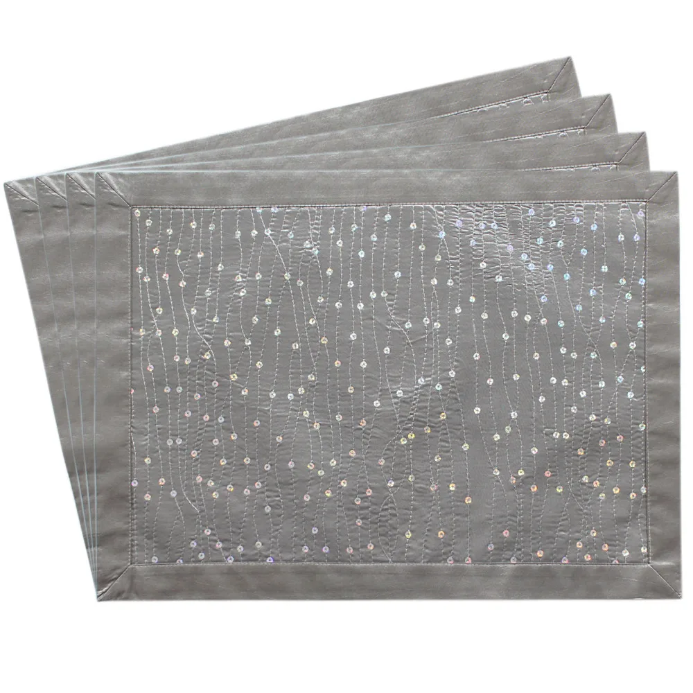 

Promotion Set of 4pcs Sparkle Bling bling Silver Color Placemat Christmas Table Mat 13"x 18" GIFT SET