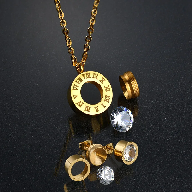 New Arrival 316L Stainless Steel Bridal Exchange Jewelry Set 7 Colors