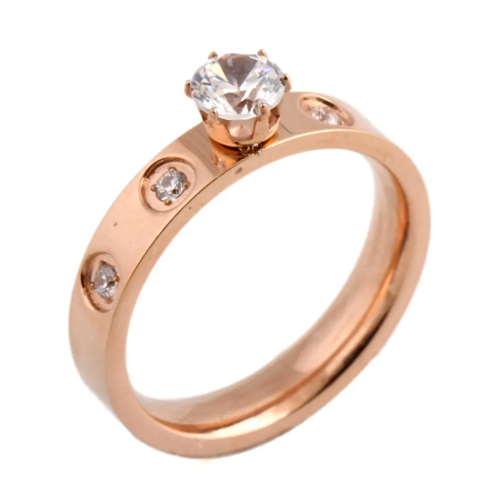 Stainless Steel font b Ring b font Rose Gold font b Ring b font Silver Wedding