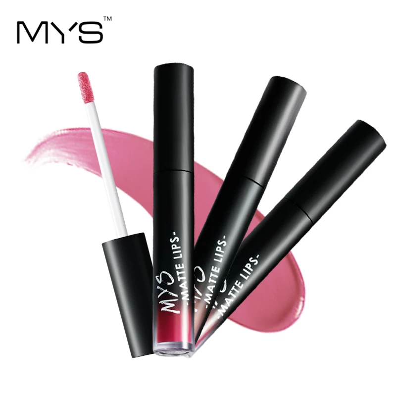 

New arrival MYS makeup liquid matte lip gloss tint lipstick hot sexy color lip batom matte lipstick waterproof long lasting