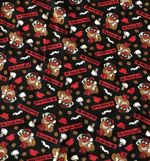 

50*170cm Moustache Egg head soft elasticity lycra knitted cotton fabric For Sewing diy Patchwork baby boy shirt jacket
