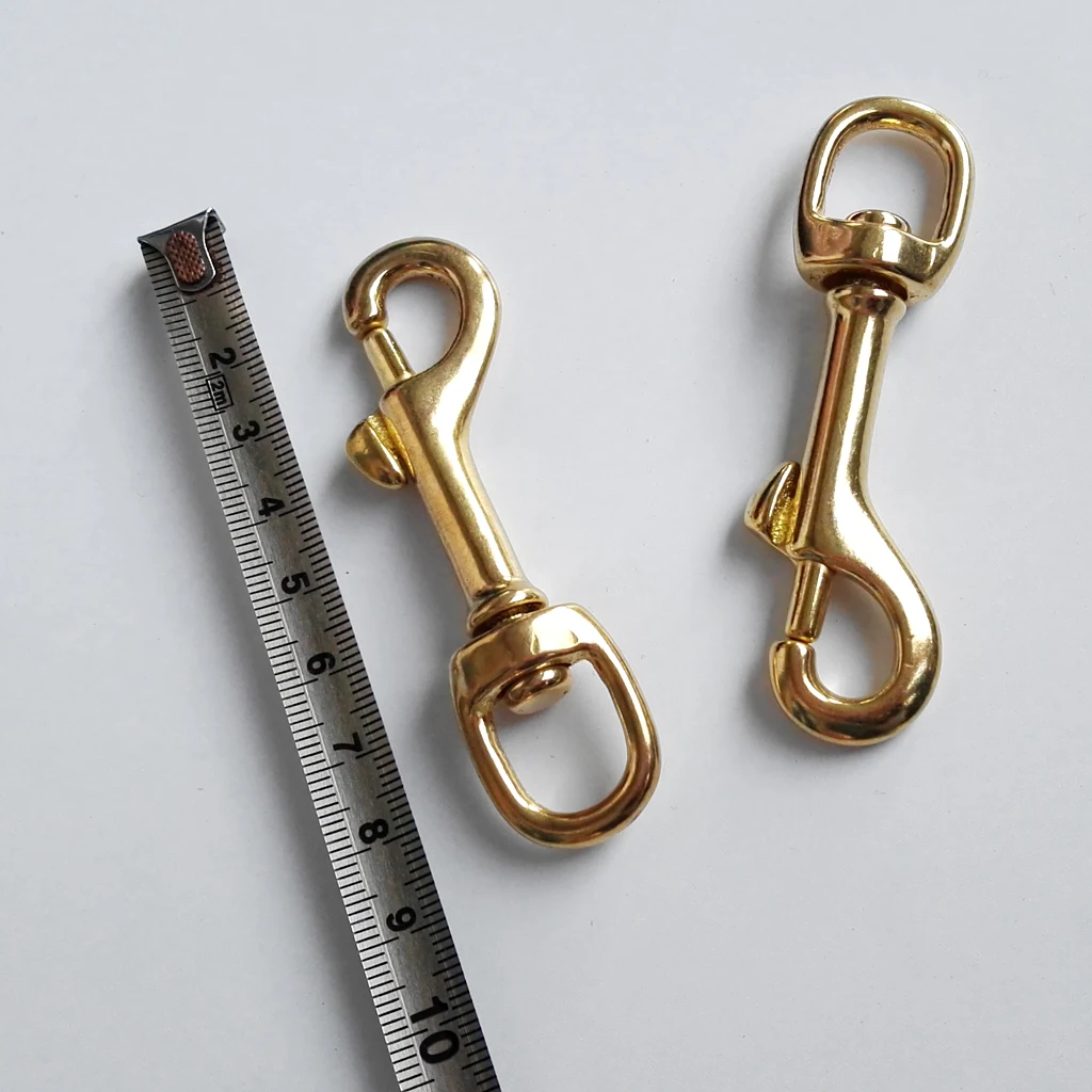 2x Scuba Diving Brass Single Ended Eye Swivel Bolt Snap Hook Buckle Dog Clip