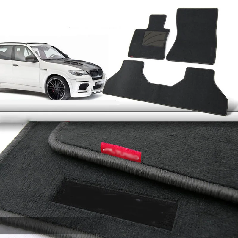 

3pcs Premium Auto Fabric Nylon Anti-slip Floor Mats Carpet For BMW X5 5/7 Seater