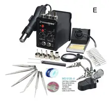 Черный Eruntop 8586+ цифровой дисплей электрические паяльники+ фена лучше SMD паяльная станция обновленная 8586