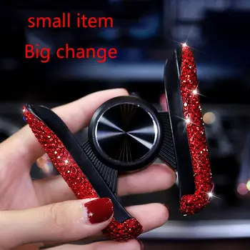 

Hot Universal Blingbling Rhinestone Crystal Convenient Mini Car Dash Air Vent Automatic Adjustable Phone Holder qyh
