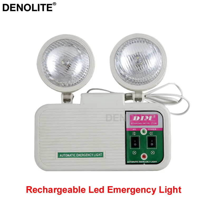 DENOLITE двухголовый пожарный выход перезаряжаемый 3 Вт светодиодные аварийные огни