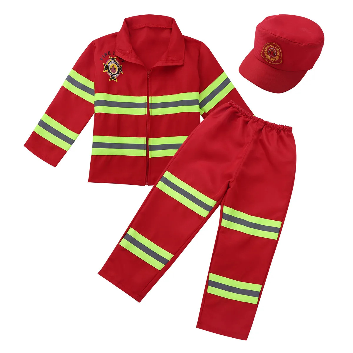 Детские костюмы пожарников; комплект одежды для маленьких мальчиков; вечерние костюмы для костюмированной вечеринки на Хэллоуин; костюмы пожарных для мальчиков-подростков с шапкой