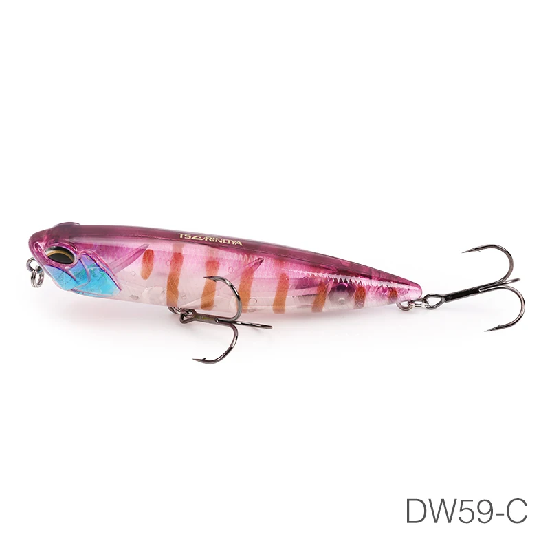 TSURINOYA для рыбалки приманки DW59 Topwater воды карандаш z-образный жесткая приманка 85 мм 10,5g искусственных поплавок-приманка 5 цветов - Цвет: DW59-C