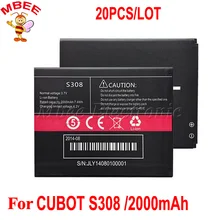 20 шт./лот для CUBOT S308 батарея 2000 мАч сменный аксессуар для S308 батарея