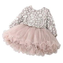 Платье для девочек; платья с длинными рукавами и цветочным рисунком для девочек; детское Повседневное платье принцессы; Повседневные детские платья для девочек