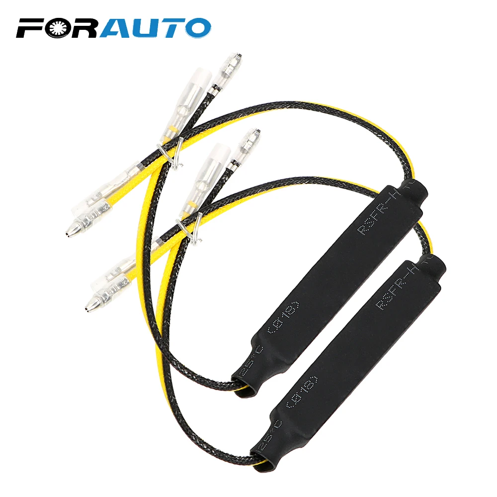 

FORAUTO 2Pcs Motorcycle Resistor Decoder LED Load Resistor Solve Blinker Error Universal for LED Turn Signal Indicator
