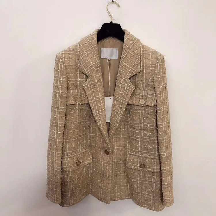 Svoryxiu дизайнерское роскошное осенне-зимнее пальто верхняя одежда женская Зубчатый воротник шелковая подкладка на одной пуговице куртки пальто
