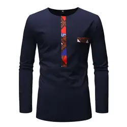 2019 Новое поступление модный стиль Весна и осень в африканском стиле мужские большие размеры рубашка с принтом M-XXL