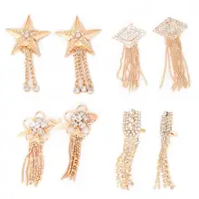 Чехлы для обуви Прочный портативный автоматический Стразы Кристалл Высокий каблук обувь Шарм кисточкой кулон Свадебный зажим аксессуары для обуви